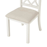 Dining Set Round Table With Upholstered Chairs Walnut Beige - Furniture Home Direct