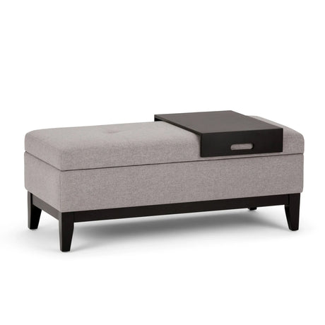 Oregon - Contemporary Storage Ottoman Bench With Tray - Furniture Home Direct