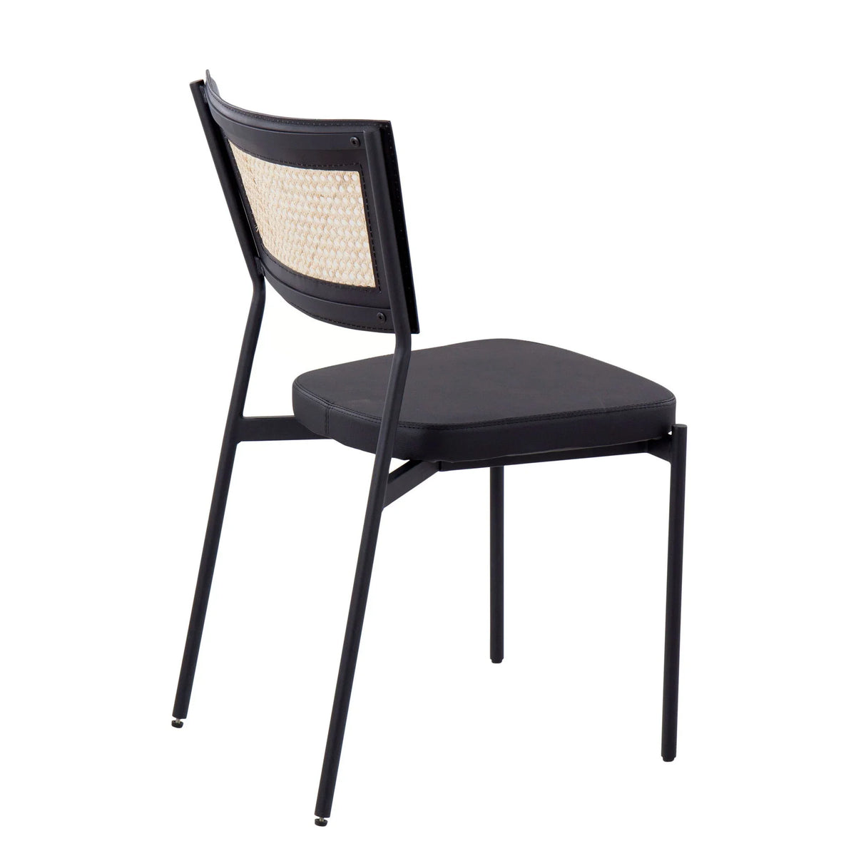 Tania - Contemporary Dining Chair (Set of 2) - Black / Rattan Back - Furniture Home Direct