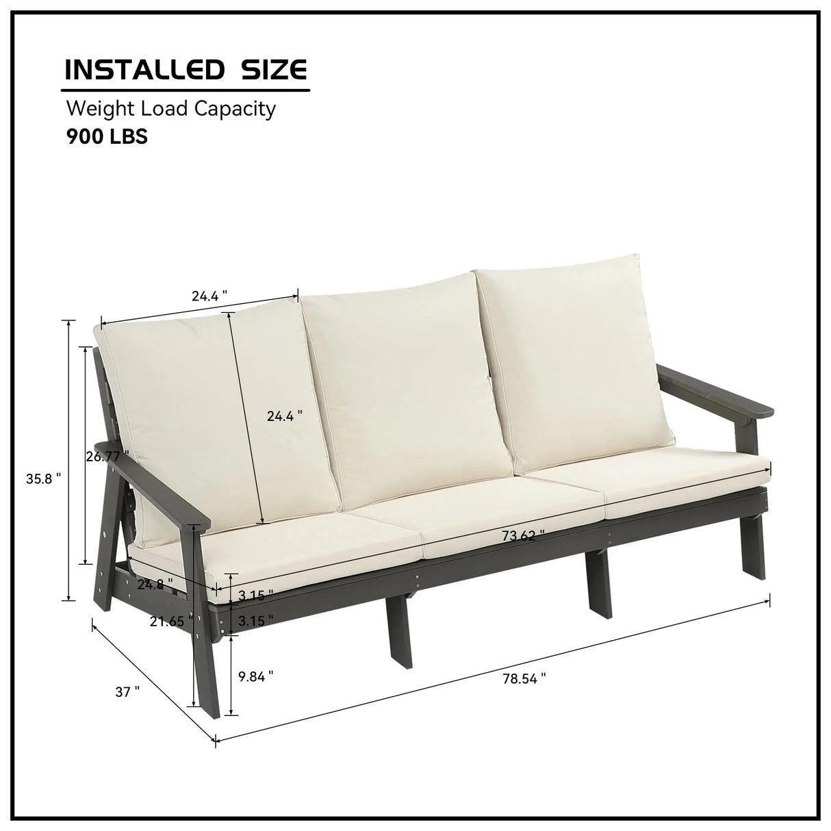Outdoor Patio Sofa - Beige - Furniture Home Direct