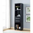 Media Pier, Bookcase Display With 2 Drawers, Open Storage Compartments - Furniture Home Direct