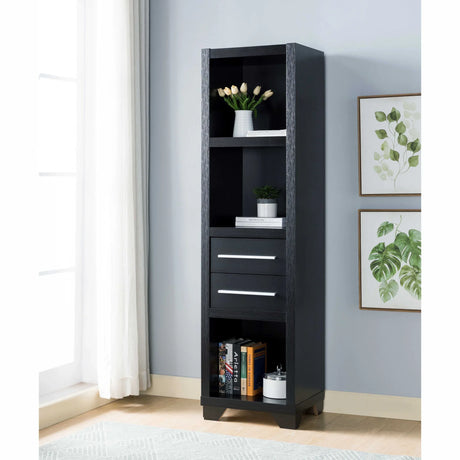 Media Pier, Bookcase Display With 2 Drawers, Open Storage Compartments - Furniture Home Direct
