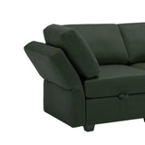 3 Piece Living Room Set With Storage including Sofa, Love Seat and Chair - Green - Furniture Home Direct
