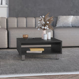 Coffee Table 1 Shelf, 4 Legs - Black - Furniture Home Direct