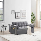 Modern Convertible Sleeper Sofa Couch With Pull Out Bed With Pillows & Side Pockets For Small Space, Living Room - Furniture Home Direct