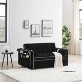 Modern Convertible Sleeper Sofa Couch With Pull Out Bed With Pillows & Side Pockets For Small Space, Living Room - Furniture Home Direct