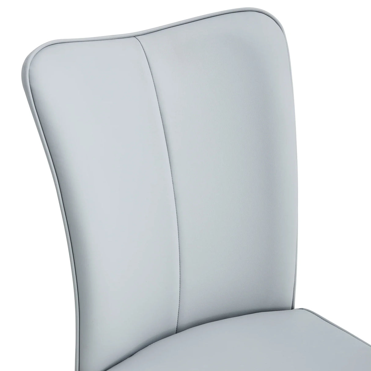 Dining Chairs Modern PU Upholstered Black Metal Legs Gray - Furniture Home Direct