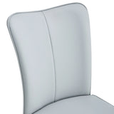 Dining Chairs Modern PU Upholstered Black Metal Legs Gray - Furniture Home Direct