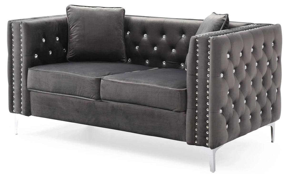 Elegant Track Arm Loveseat - Furniture Home Direct