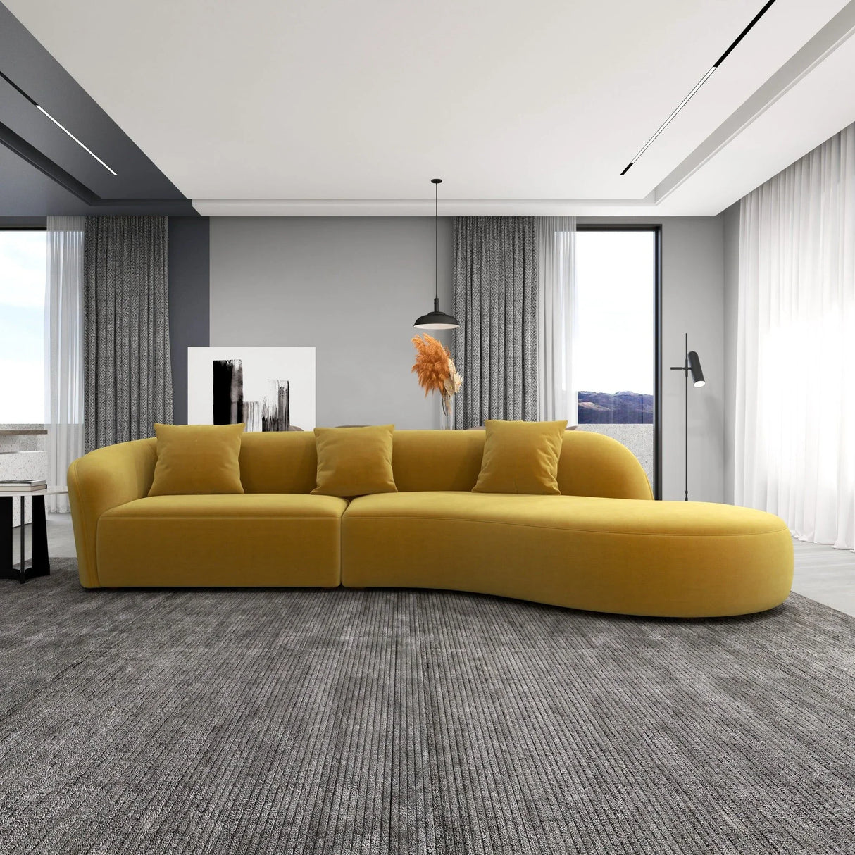 Elijah - Japandi Style Curvy Sectional Sofa - Furniture Home Direct