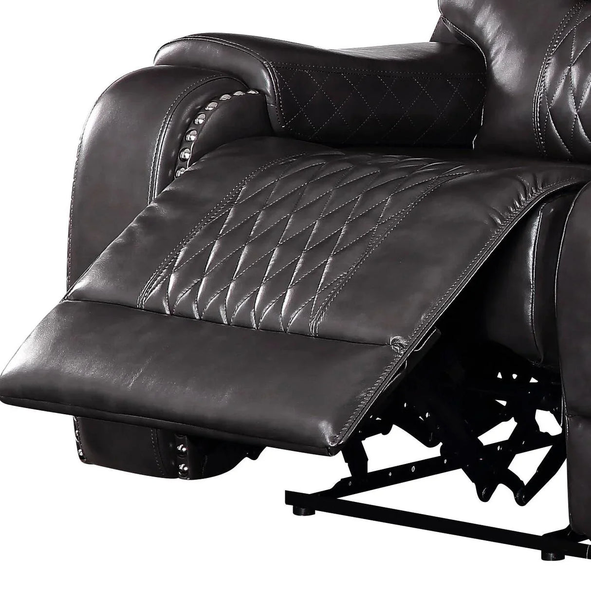 Braylon - Magnetite Synthetic Leather Manual Recliner Sofa - Brown - Furniture Home Direct