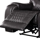 Braylon - Magnetite Synthetic Leather Manual Recliner Sofa - Brown - Furniture Home Direct