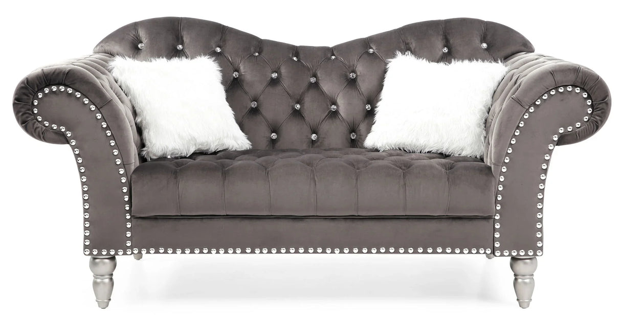 Elegant Round Arm Loveseat - Furniture Home Direct