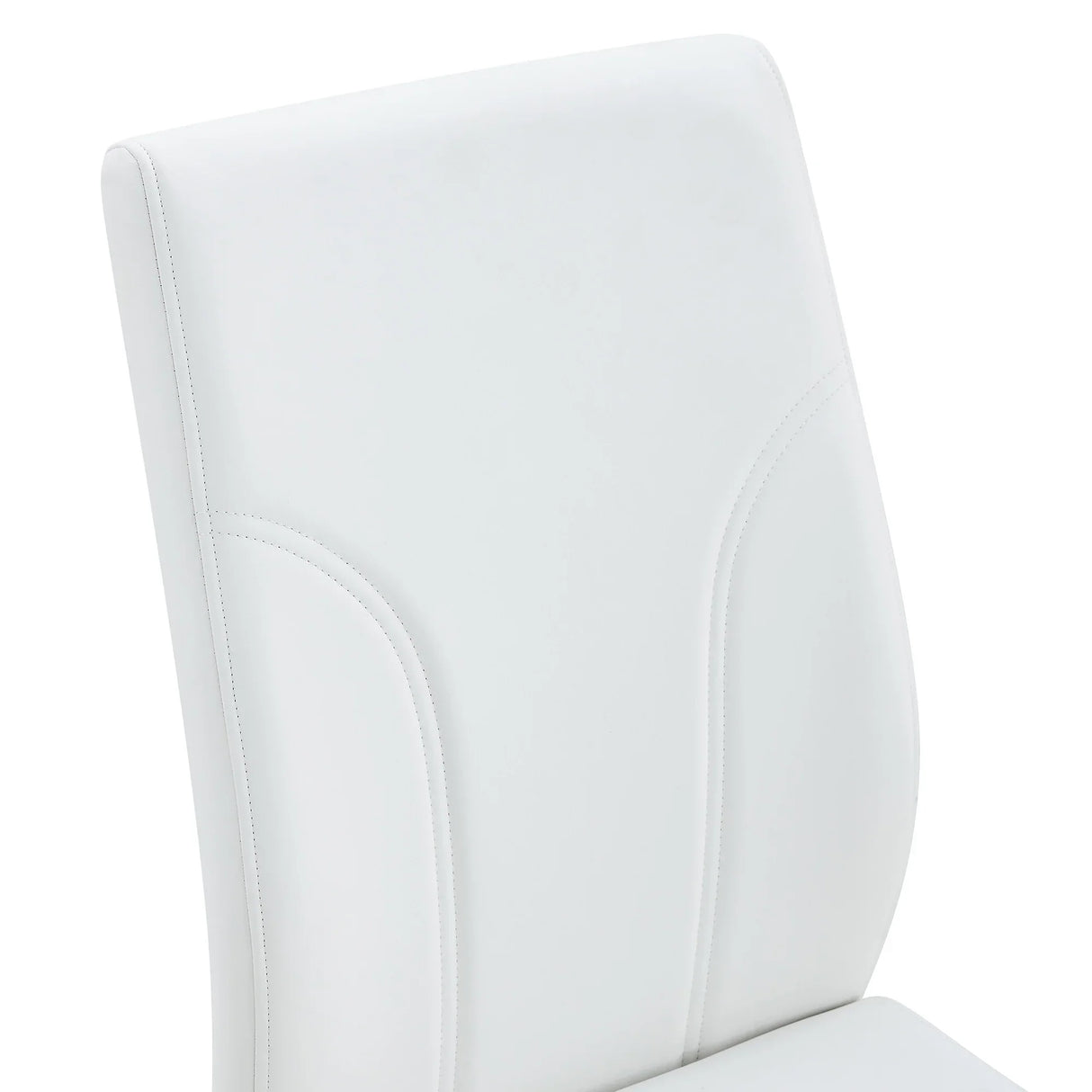 Dining Chairs Set Contemporary PU Upholstered Chrome White - Furniture Home Direct