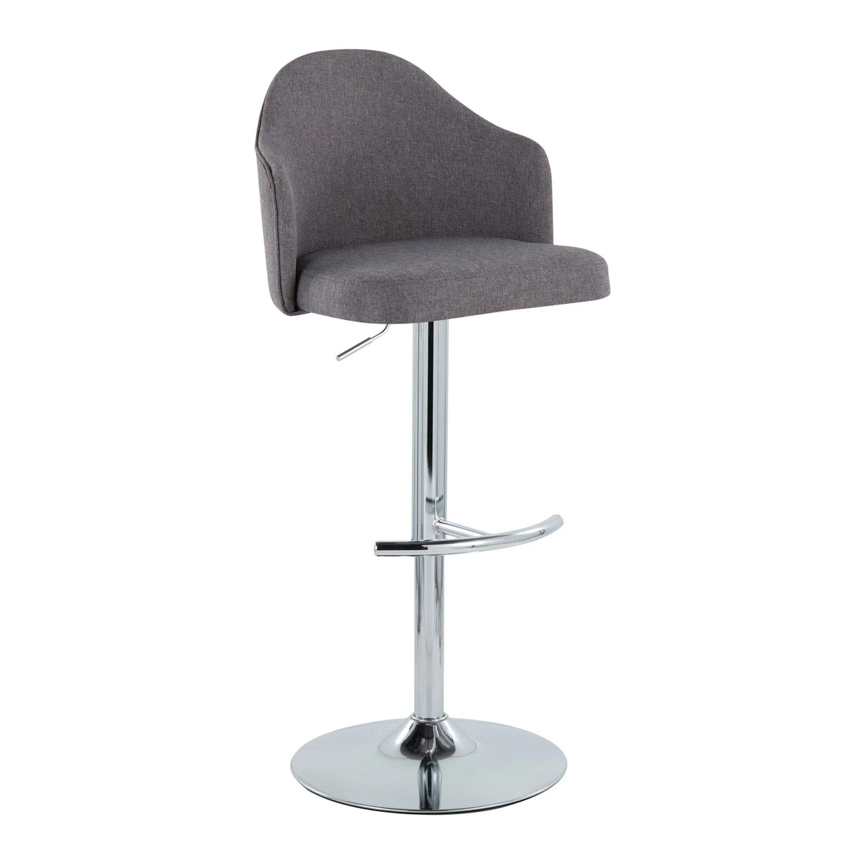 Ahoy - Contemporary Adjustable Barstool With Swivel With Rounded T Footrest (Set of 2) - Furniture Home Direct