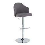 Ahoy - Contemporary Adjustable Barstool With Swivel With Rounded T Footrest (Set of 2) - Furniture Home Direct