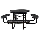 Round Outdoor Steel Picnic Table With Umbrella Pole - Furniture Home Direct