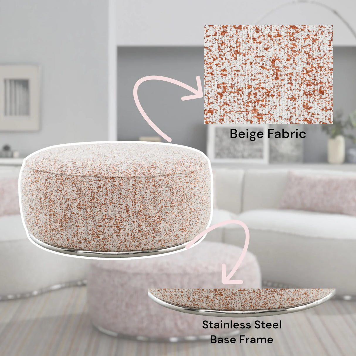 Sahara - Ottoman - Pattern Multi - Furniture Home Direct