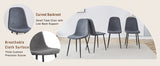 Dining Set With 8 Upholstered Chairs And Wood Table Gray - Furniture Home Direct