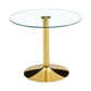 Modern Minimalist Round Dining Table With Glass Top - Furniture Home Direct