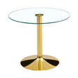 Modern Minimalist Round Dining Table With Glass Top - Furniture Home Direct