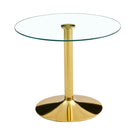 Modern Minimalist Round Dining Table With Glass Top - Furniture Home Direct