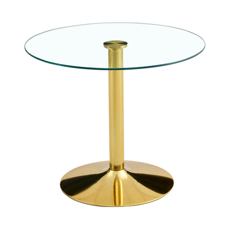 Modern Minimalist Round Dining Table With Glass Top - Furniture Home Direct