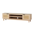 Modern Door Low TV Stand For TVs Up To 80" - Coastal Oak - Furniture Home Direct