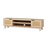 Modern Door Low TV Stand For TVs Up To 80" - Coastal Oak - Furniture Home Direct
