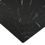 TV Stand With Faux Marble Walnut Finish Low Profile Black - Furniture Home Direct
