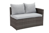 7-Piece Rattan Outdoor Sectional Set With Grey cushions - Furniture Home Direct