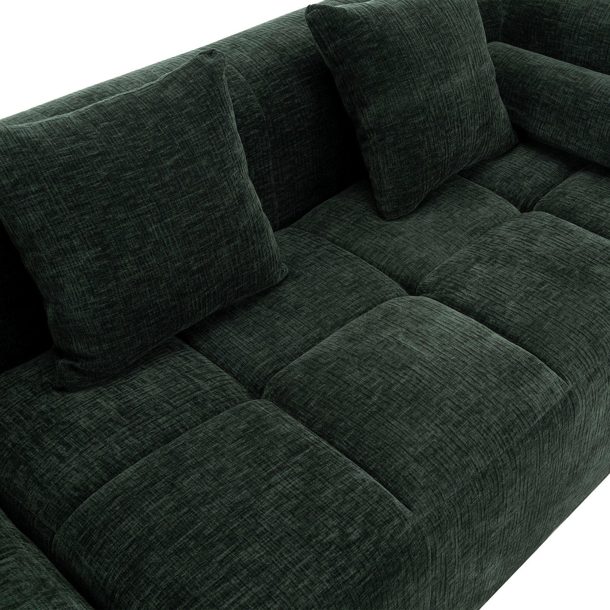 Sectional Sofa Modular Tufted Chenille Upholstery Green - Furniture Home Direct