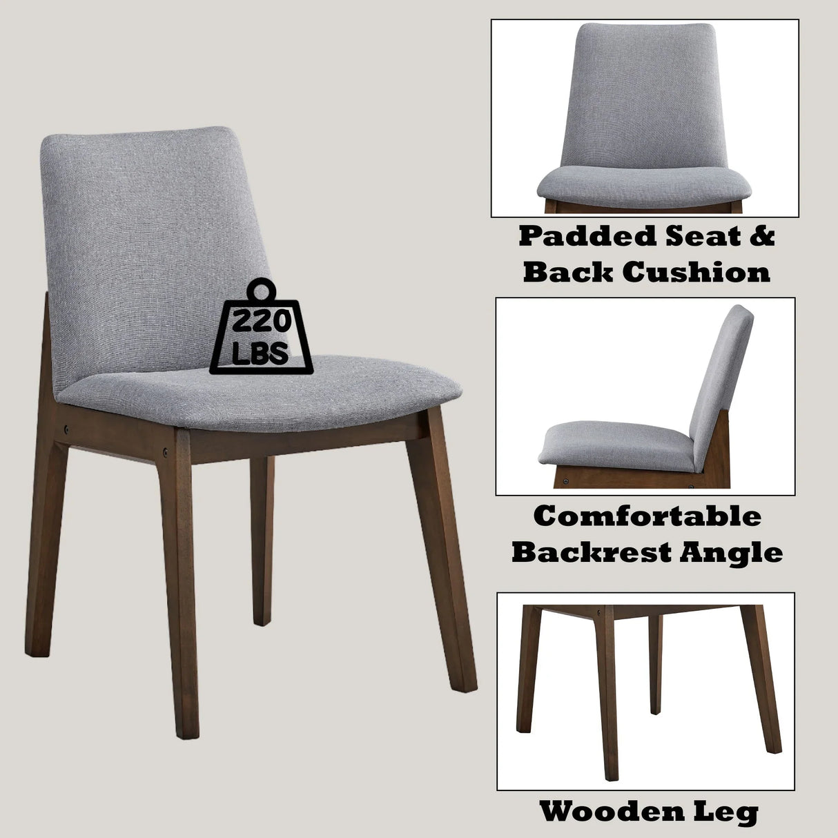 Kaela - Side Chair (Set of 2) - Light Gray - Furniture Home Direct
