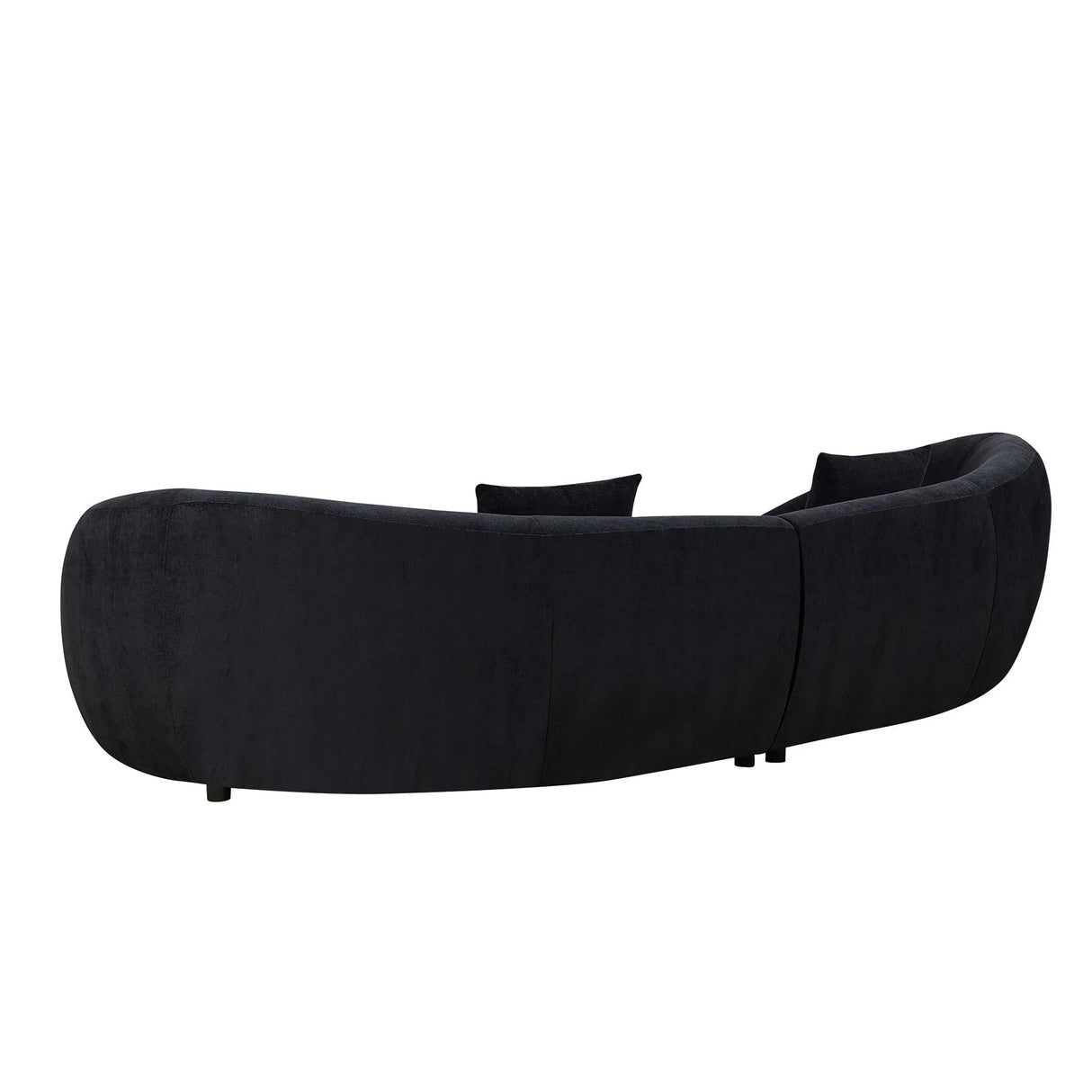 125.98' Modern Curved Sofa With Love Heart Design - Black - Furniture Home Direct