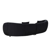 125.98' Modern Curved Sofa With Love Heart Design - Black - Furniture Home Direct