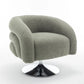 Modern Style Single Swivel Sofa Chair, Teddy Upholstered Single Sofa With Round And Fluffy Reading Chair, Suitable For Living Room - Furniture Home Direct