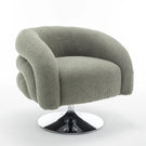 Modern Style Single Swivel Sofa Chair, Teddy Upholstered Single Sofa With Round And Fluffy Reading Chair, Suitable For Living Room - Furniture Home Direct