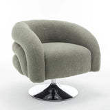 Modern Style Single Swivel Sofa Chair, Teddy Upholstered Single Sofa With Round And Fluffy Reading Chair, Suitable For Living Room - Furniture Home Direct