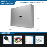 400 Keys Adjustable Key Lock Box With Digital Lock - Gray - Furniture Home Direct