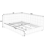 Mid-Century Storage Upholstered Tufted Bed Frame With Backrest And Armrests - Furniture Home Direct