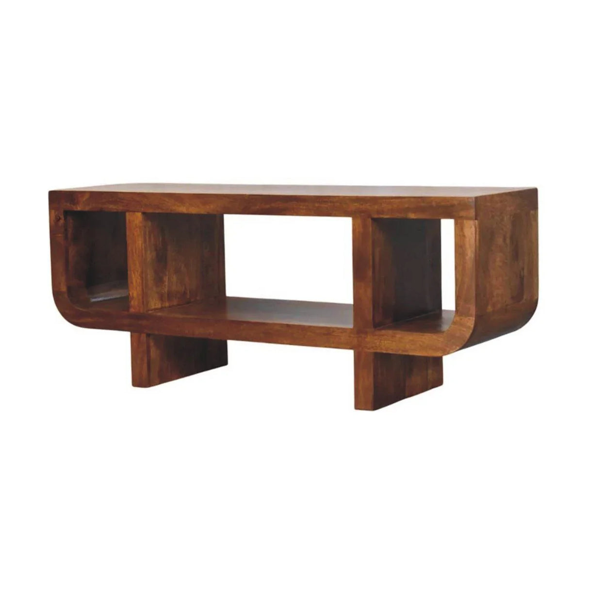 Orion - Curved Media Unit - Brown - Furniture Home Direct