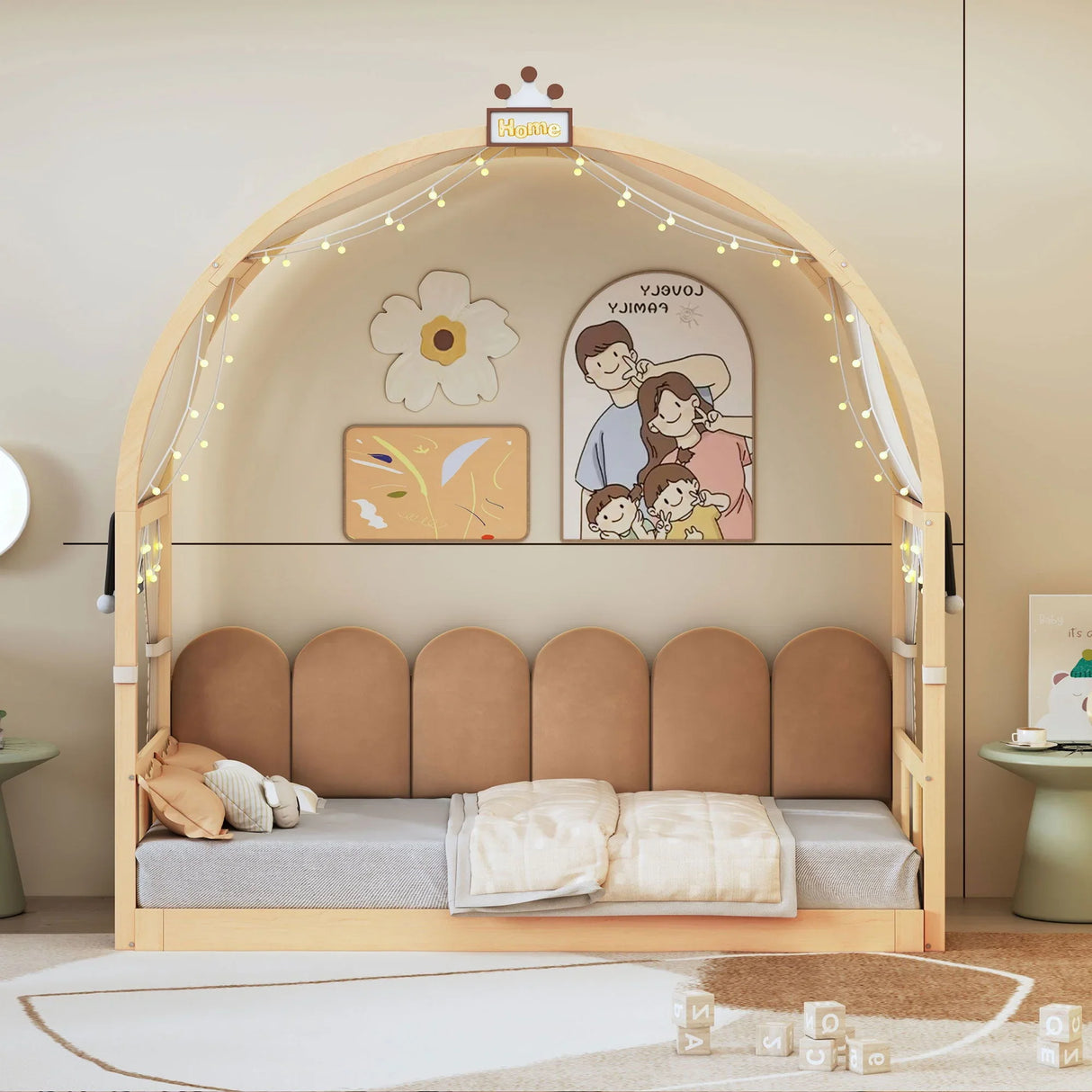 Extended Bed With Arched Roof And Trundle - Furniture Home Direct