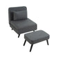 3 In 1 Foldable Linen Chaise Lounge With Adjustable Backrest - Furniture Home Direct