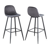 Velvet Barstool With Back (Set of 2) - Furniture Home Direct