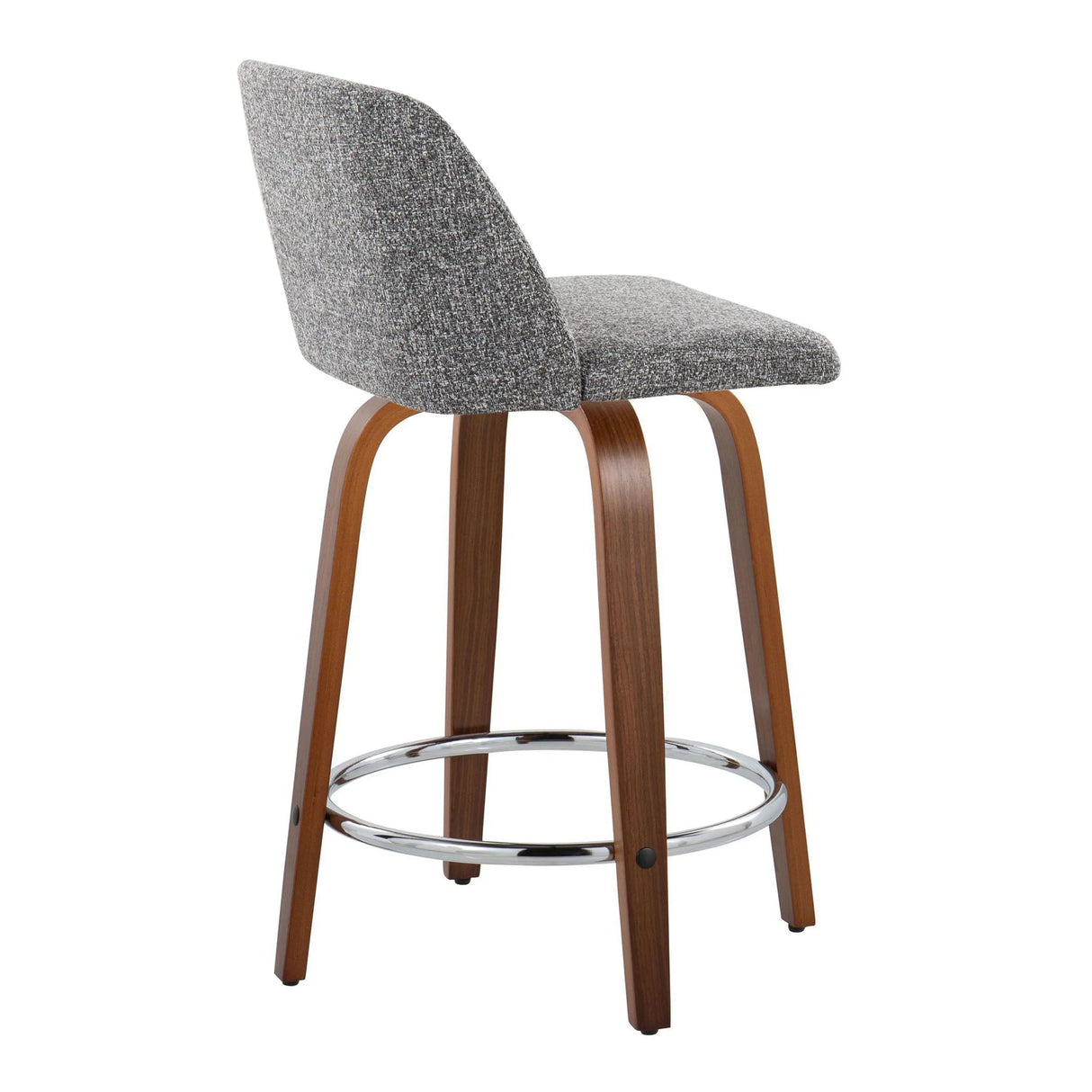 Toriano - Mid Century Modern Fixed Height Counter Stool With Swivel With Round Footrest (Set of 2) - Furniture Home Direct