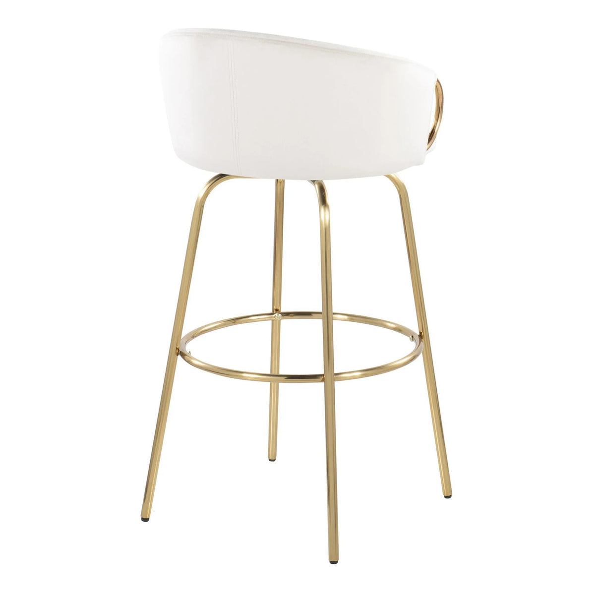 Claire - Contemporary / Glam Fixed Height Bar Stool (Set of 2) Round Footrest (Set of 2) - Furniture Home Direct
