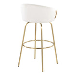 Claire - Contemporary / Glam Fixed Height Bar Stool (Set of 2) Round Footrest (Set of 2) - Furniture Home Direct