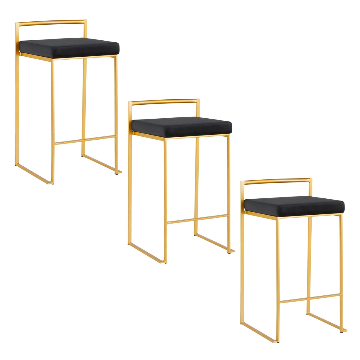 Fuji - Contemporary / Glam Design Counter Stool (Set of 2) - Furniture Home Direct