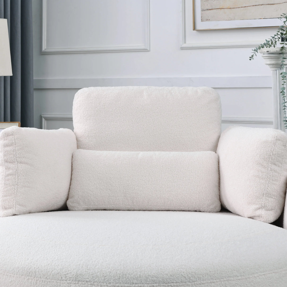Linen Barrel Swivel Chair With Storage Ottoman - Furniture Home Direct