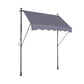 Manual Retractable Patio Awning, UV Resistant Polyester Sun Shade With No Drill Installation - Furniture Home Direct